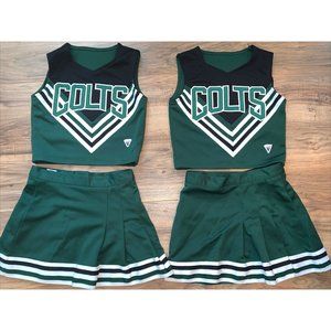 2 Matching Twin Child Cheerleader Uniform Outfits Halloween Costume Fun Youth M